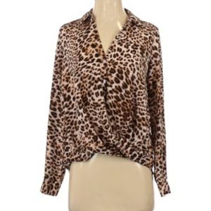 Nordstrom leopard print fold-over hem, leopard-print top